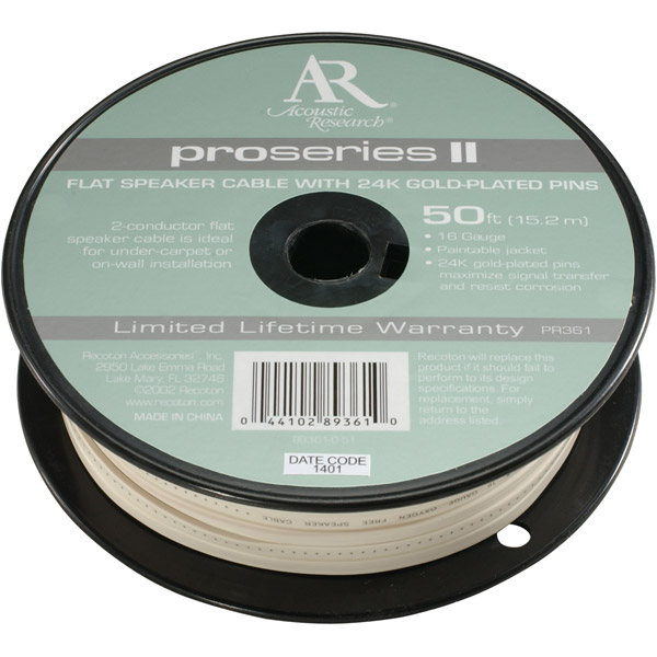 Acoustic Research PR361 Pro II Series 16-Gauge Flat Speaker Wire