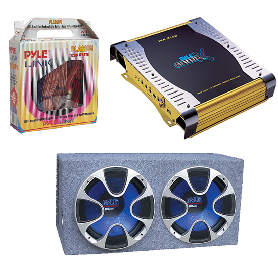 Pyle AUDKIT001 KIT 10" BANDPASS WOOFER SUBS 2CH AMP AMPLIFIER CAR PACKAGE