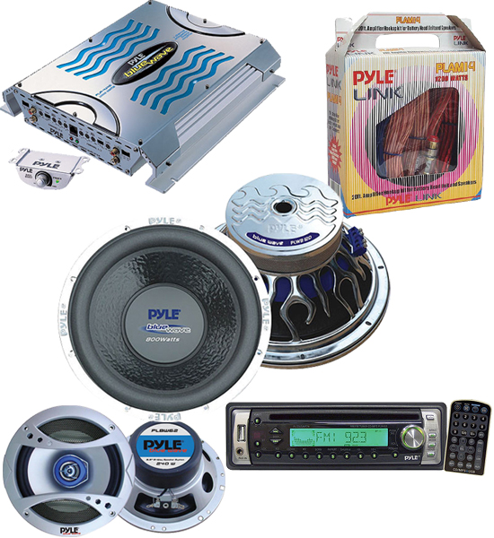 Pyle AUDKIT002 KIT PAIR 12" CAR SUB SUBS WOOFERS AMP MP3 CD USB PLAYER