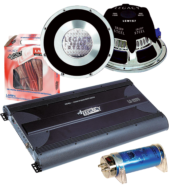 Legacy AUDKIT011 KIT PAIR 15" WOOFERS SUBS 4000W AMPLIFIER AMP 2.8 FARAD CAP