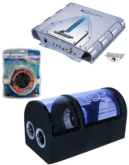 Lanzar AUDKIT015 KIT 10" BANDPASS SUBWOOFER SYSTEM SUBS 2 CH Amplifer AMP