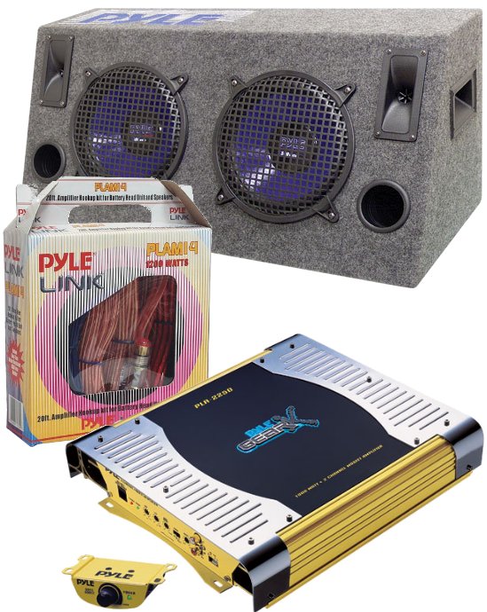 Pyle AUDKIT019 KIT 12" 1000W Dual Hatch Back Woofer 2CH AMP System PACKAGE