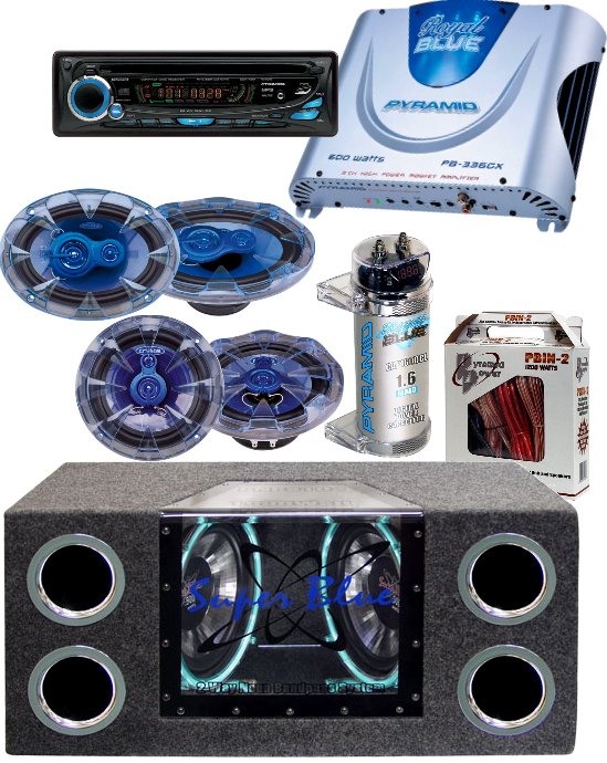 Pyramid AUDKIT020 KIT 2CH AMP CAR 10" SUBS AM/FM CD MP3 Player AUDIO PACKAGE
