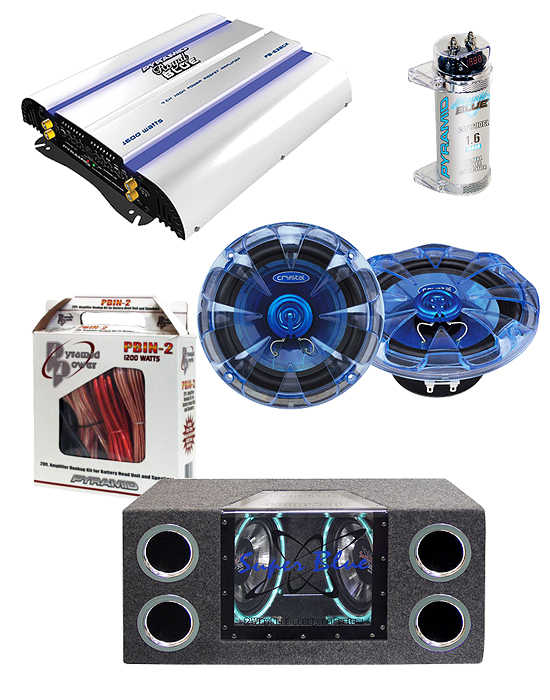 Pyramid AUDKIT024 4 CH AMP 6.4" SPEAKER SYSTEM 10" SUBS CAR AUDIO PACKAGE