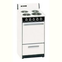 Brown WEM117Q 20" Electric Range, 2 Racks, Storage, Bk Control Panel; White
